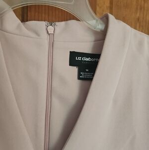Liz Claiborne Blush Pink Career Dress With Black Trim